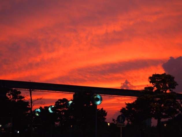 燃える夕焼け
