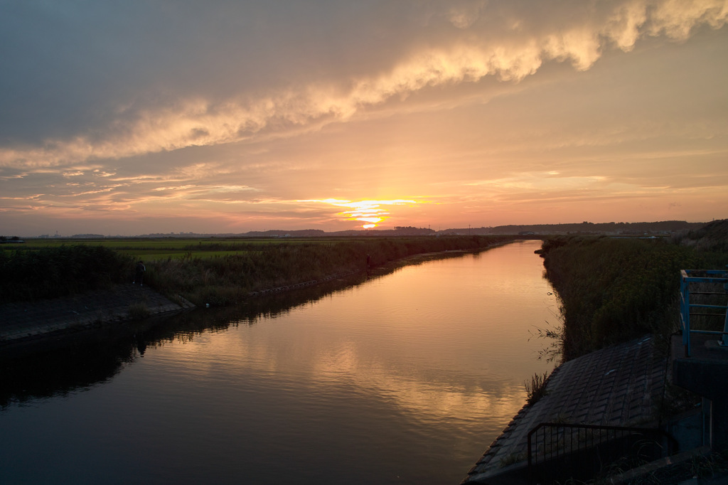 橋からの夕日