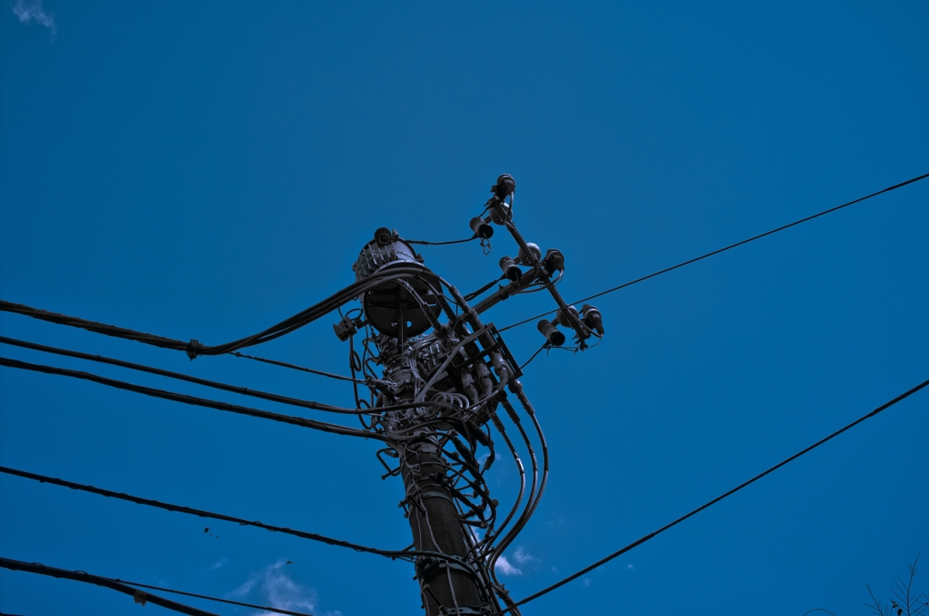 Telegraph pole & Blue