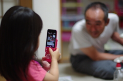 じーじ、わらってね