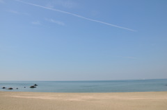 空と海と砂浜と。