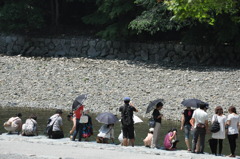 五十鈴川と御手洗場。