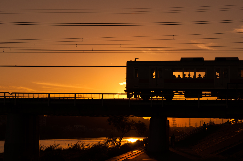 sunset train