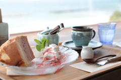 海辺で tea time