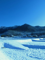 雪の田園風景
