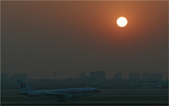 落陽の浦東空港