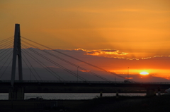 四国三郎橋の夕暮れ