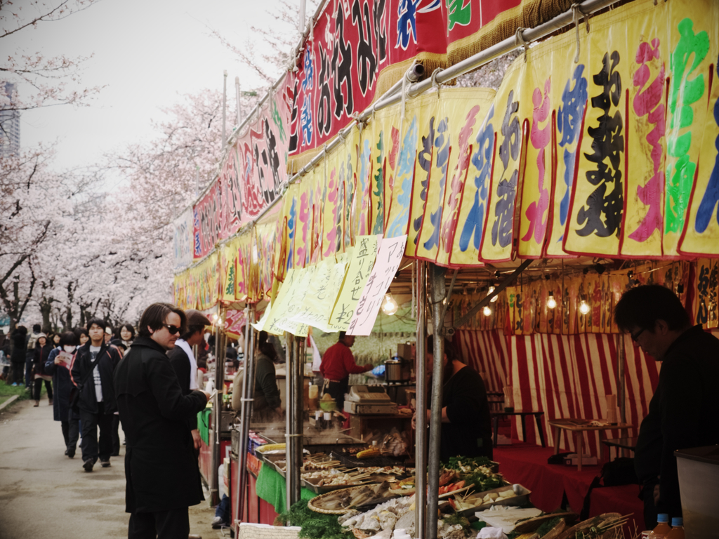 露店桜