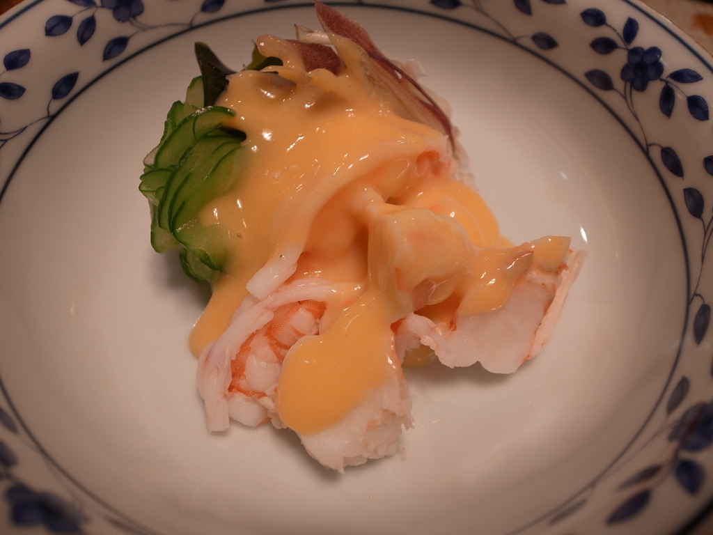 えび黄身酢かけ