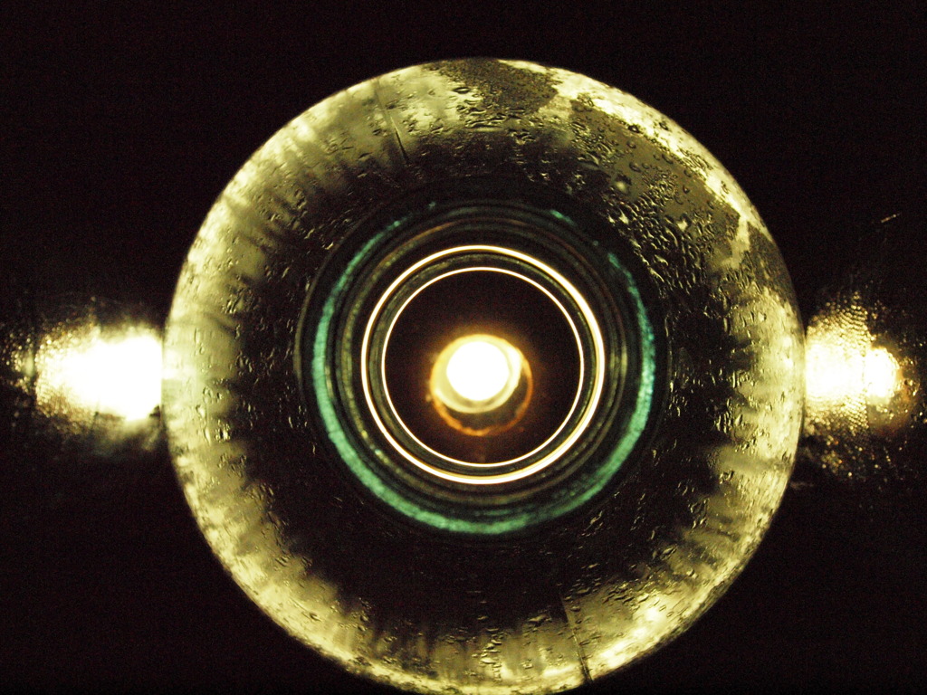 in glass