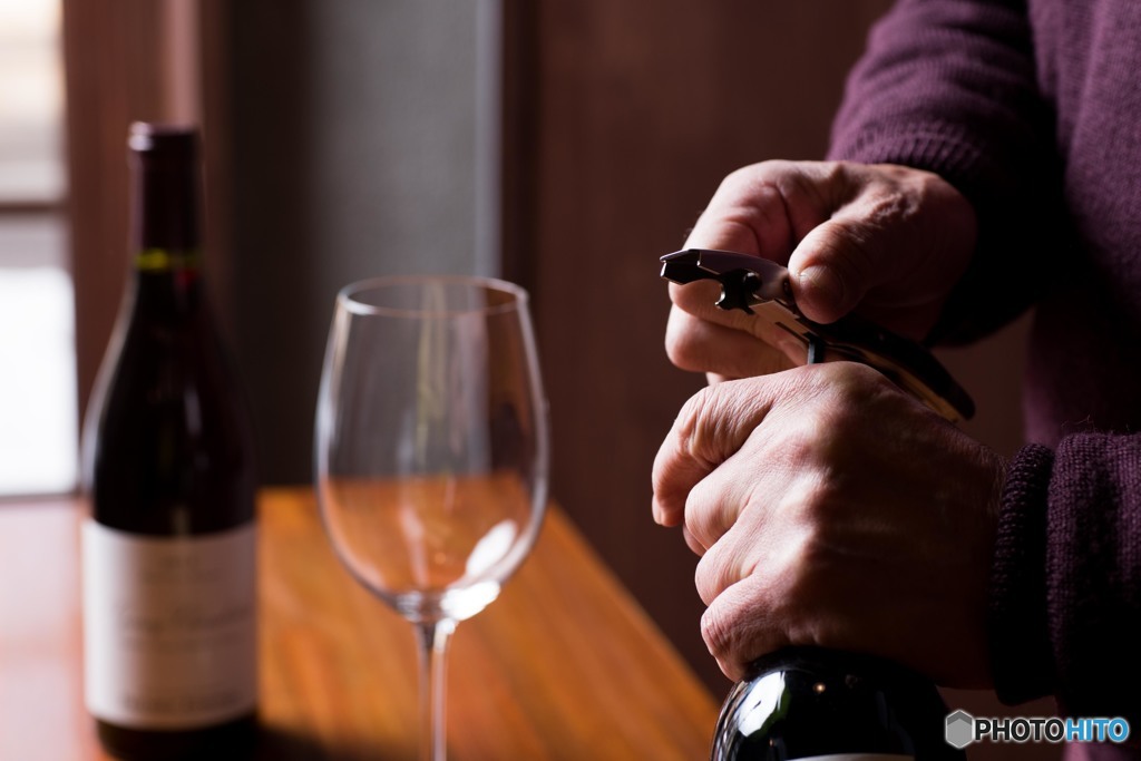 ワインショップにて