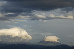 帽子をかぶった富士の山