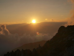 中岳と夕日