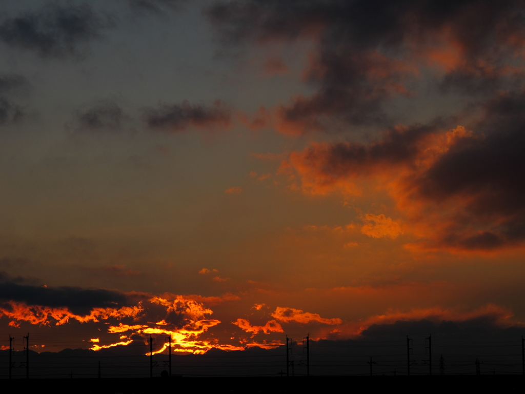 今日の夕日