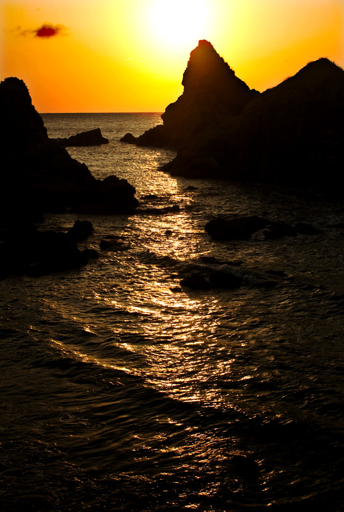 笹川流れの夕日