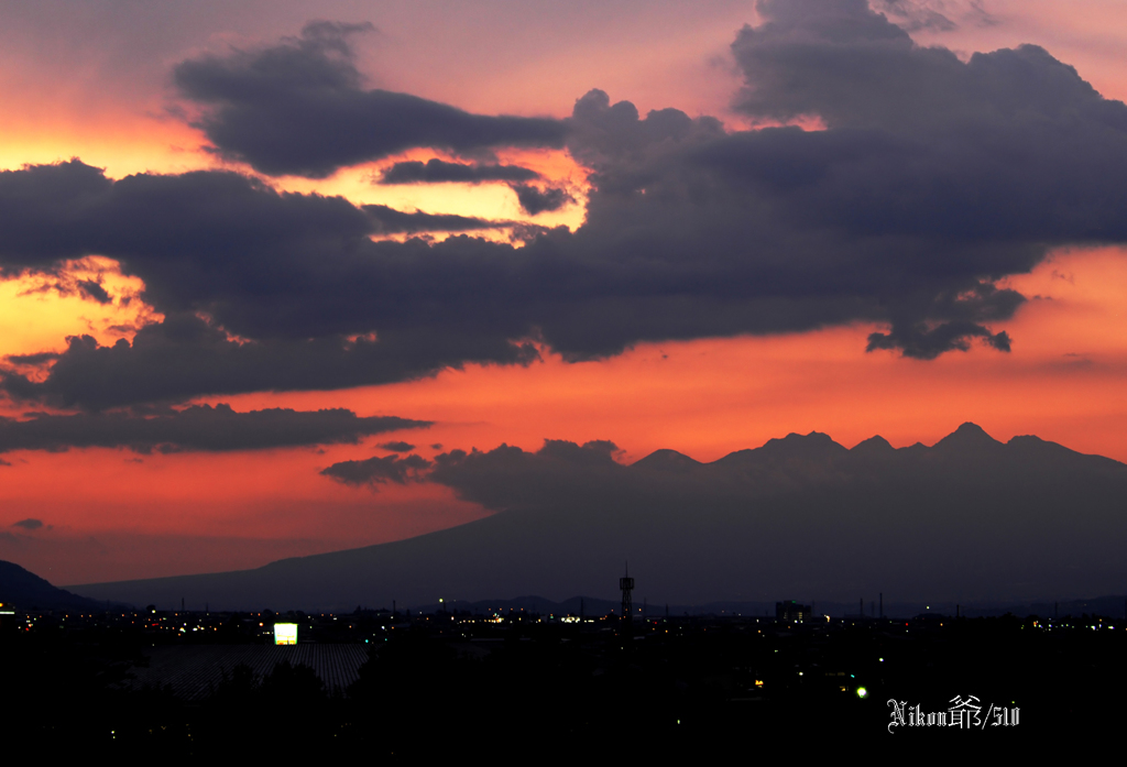 夕日の八ヶ岳