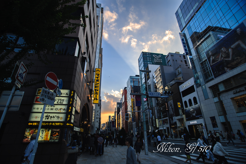 夕日の銀座
