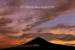 夕焼ける富士山