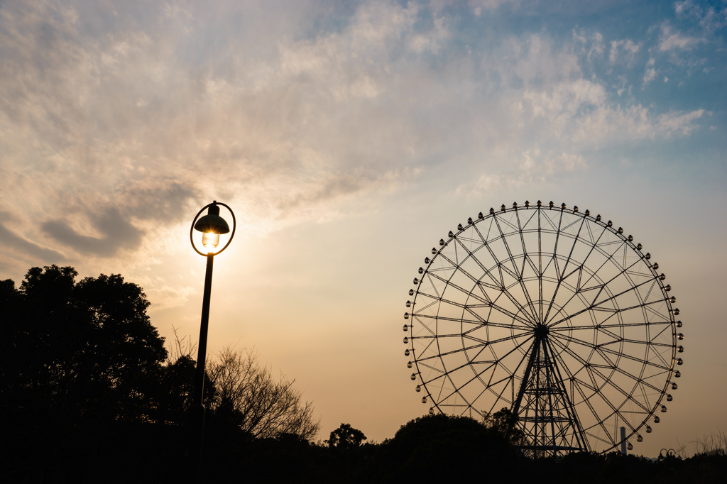 夕日を重ねて