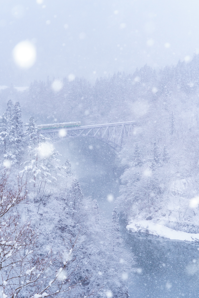 雪景色の只見線