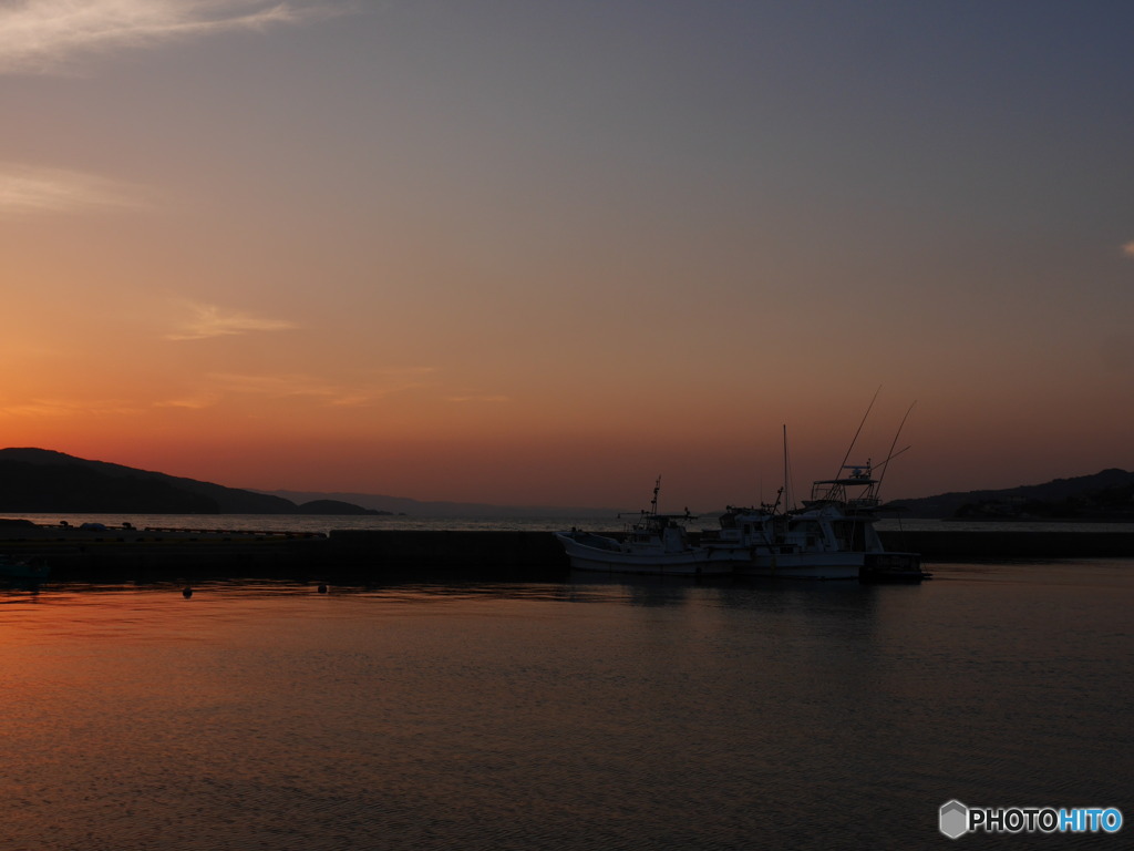 大村湾の夕暮れ