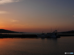 大村湾の夕暮れ