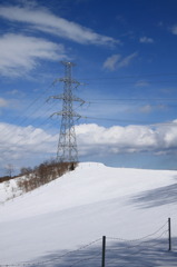 鉄塔と雪景色