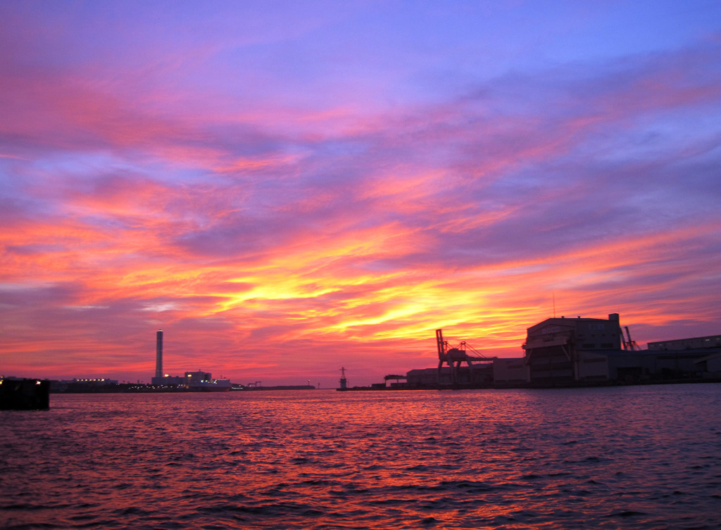 南港の夕焼け