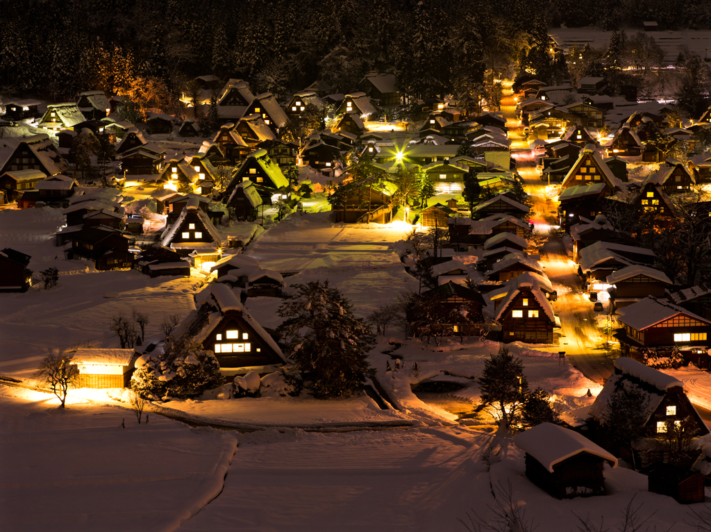 白川郷～夜景