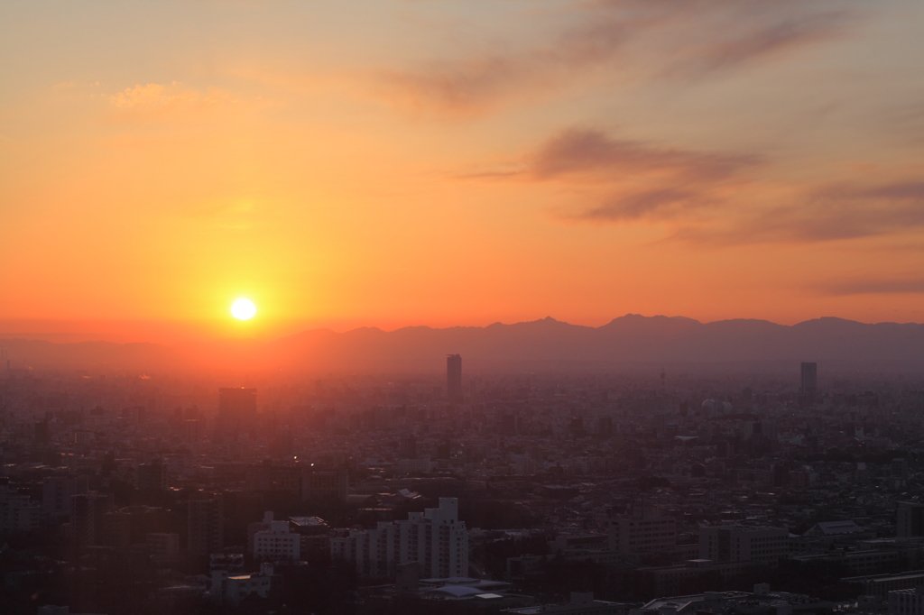 名古屋の夕日