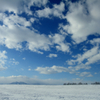 雪と青空と雲と