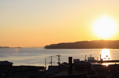 港町の夕焼け