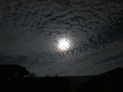 満月に雲