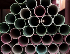 Pipes of various colors