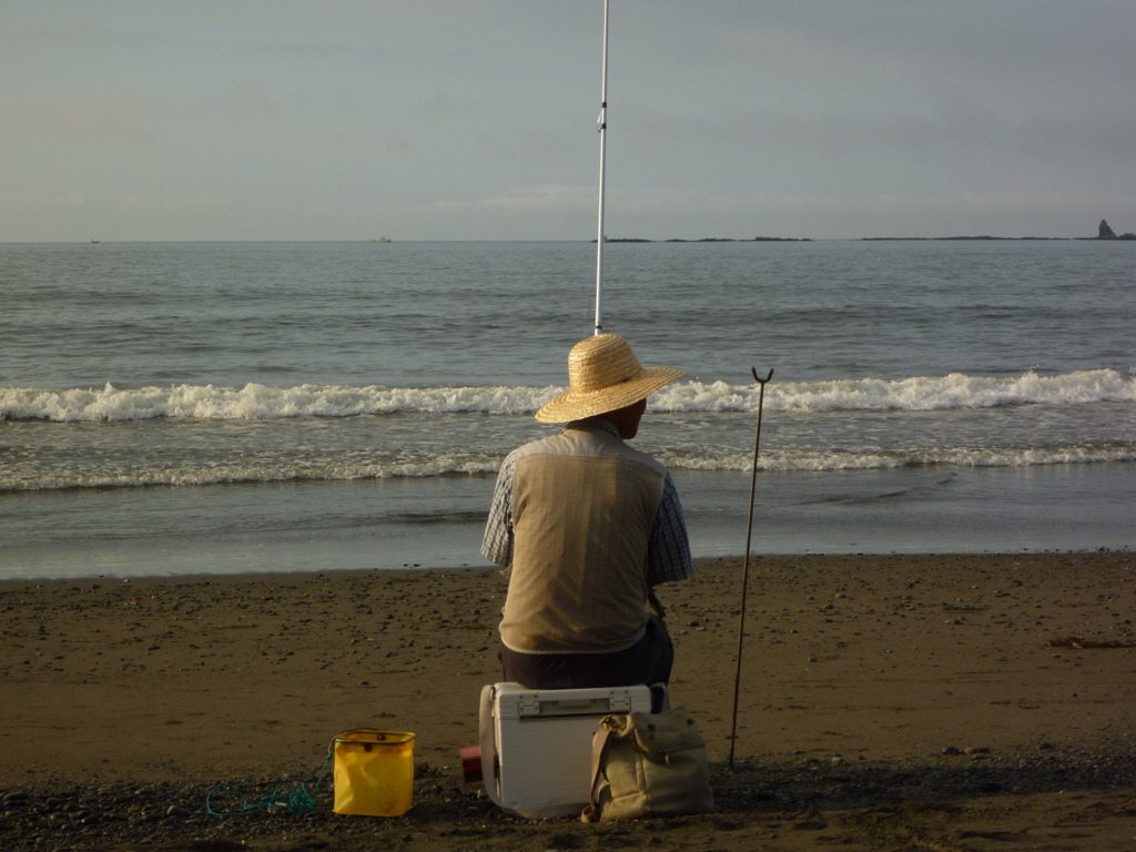 釣り人の背中