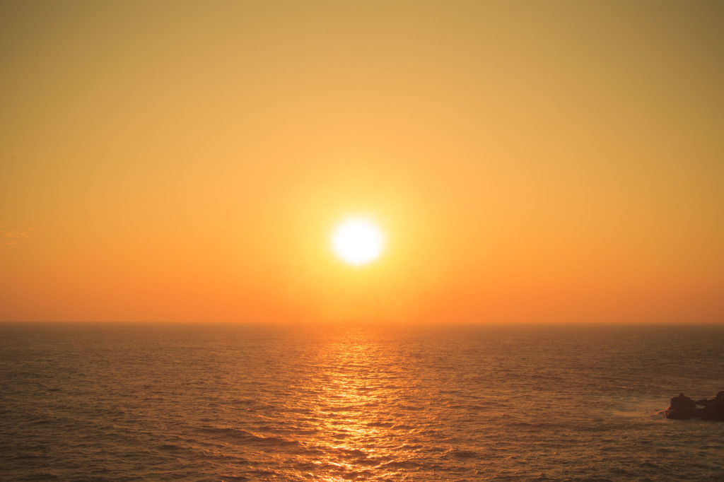 三段壁展望台から観た夕日