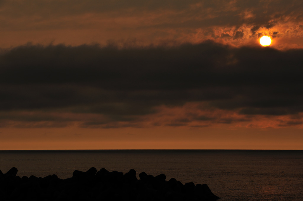 庄内浜の夕陽１