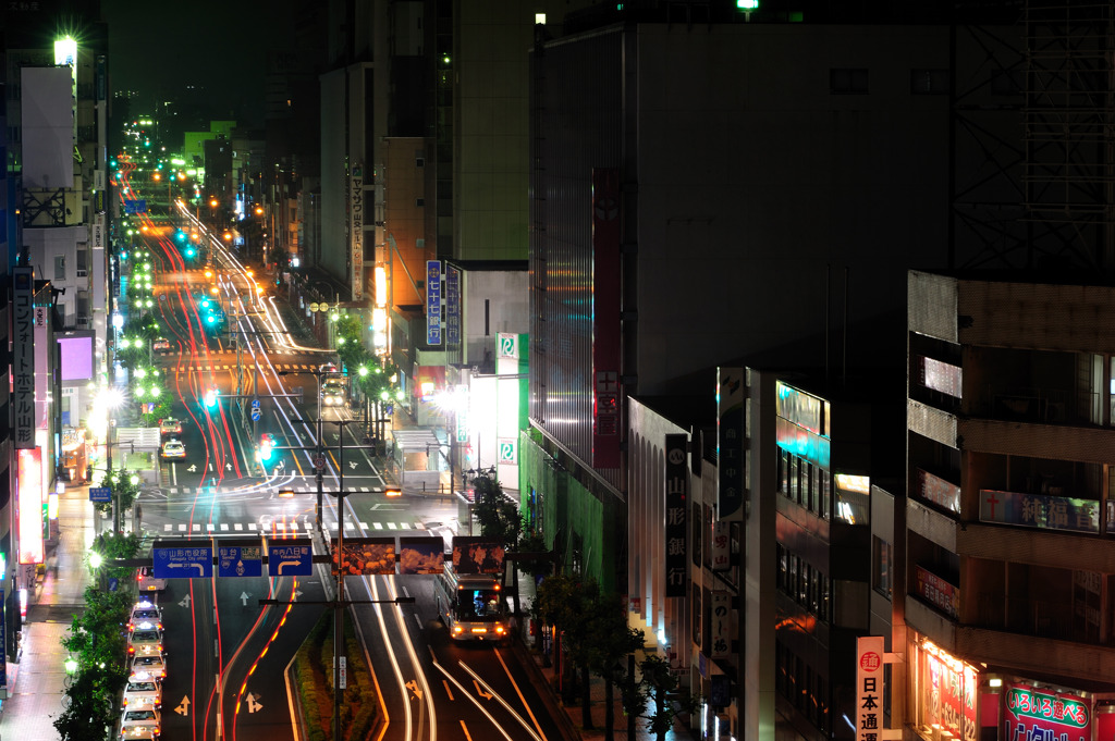 山形駅前夜景