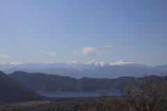 南アルプスと本栖湖