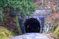 旧天城山隧道南側坑口にふる雪
