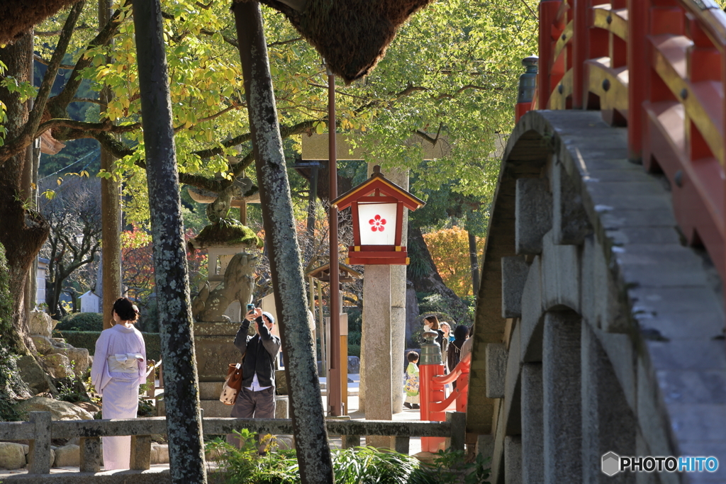 天満宮秋の一コマ