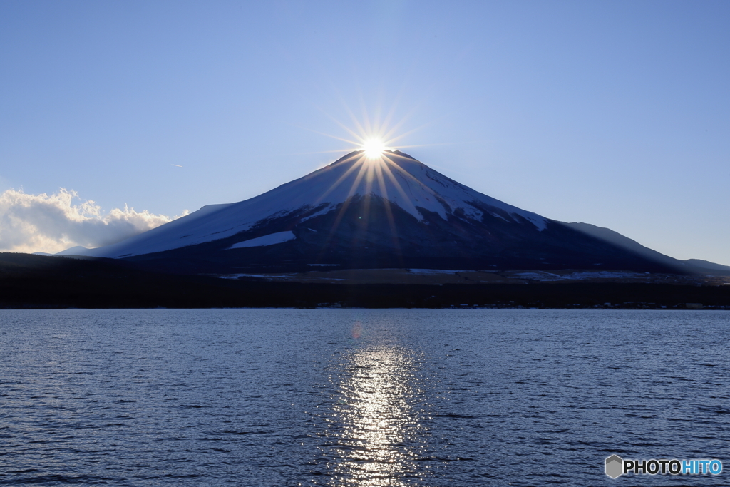 光る富士山