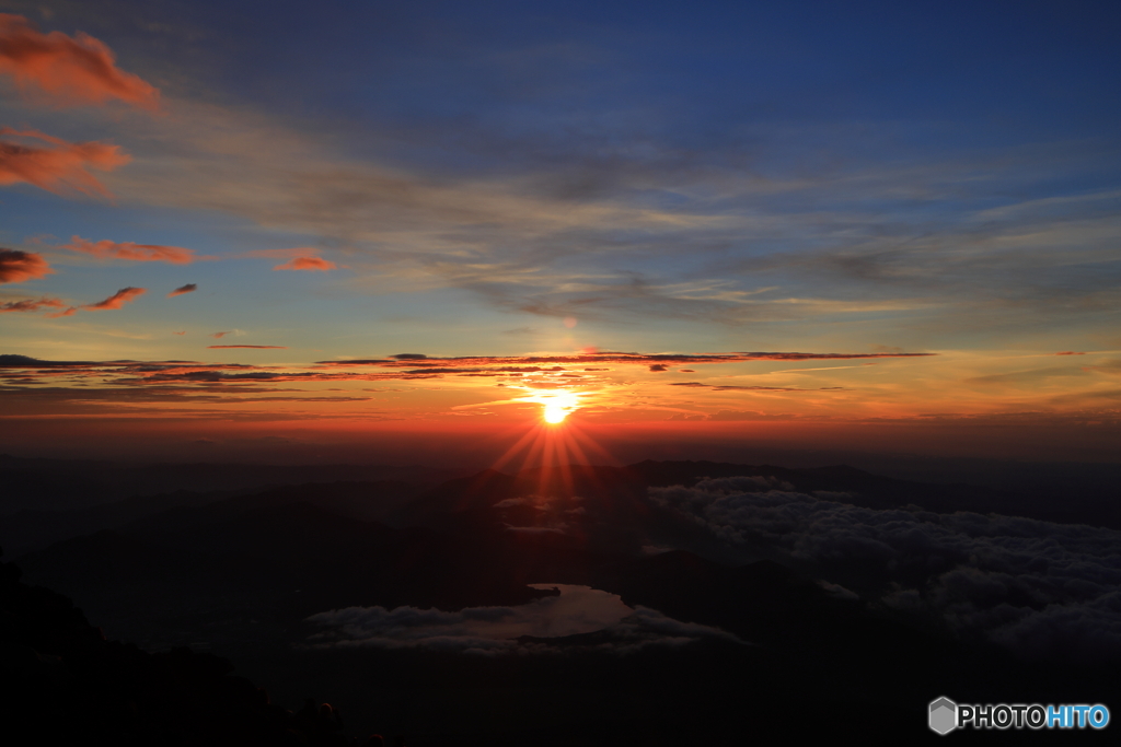 山頂から日の出