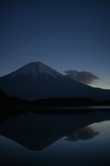 夜明け直前の富士