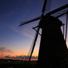 windmill and sunset