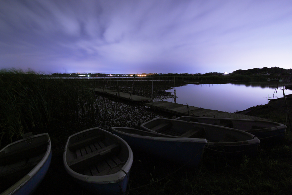 夜の印旛沼