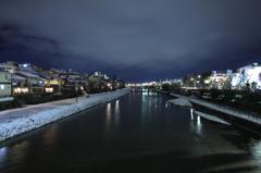 鴨川の雪化粧
