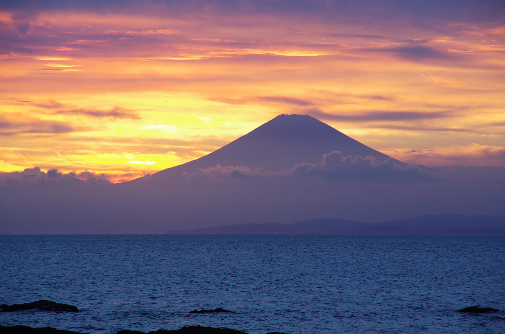 相模湾からの萌え富士