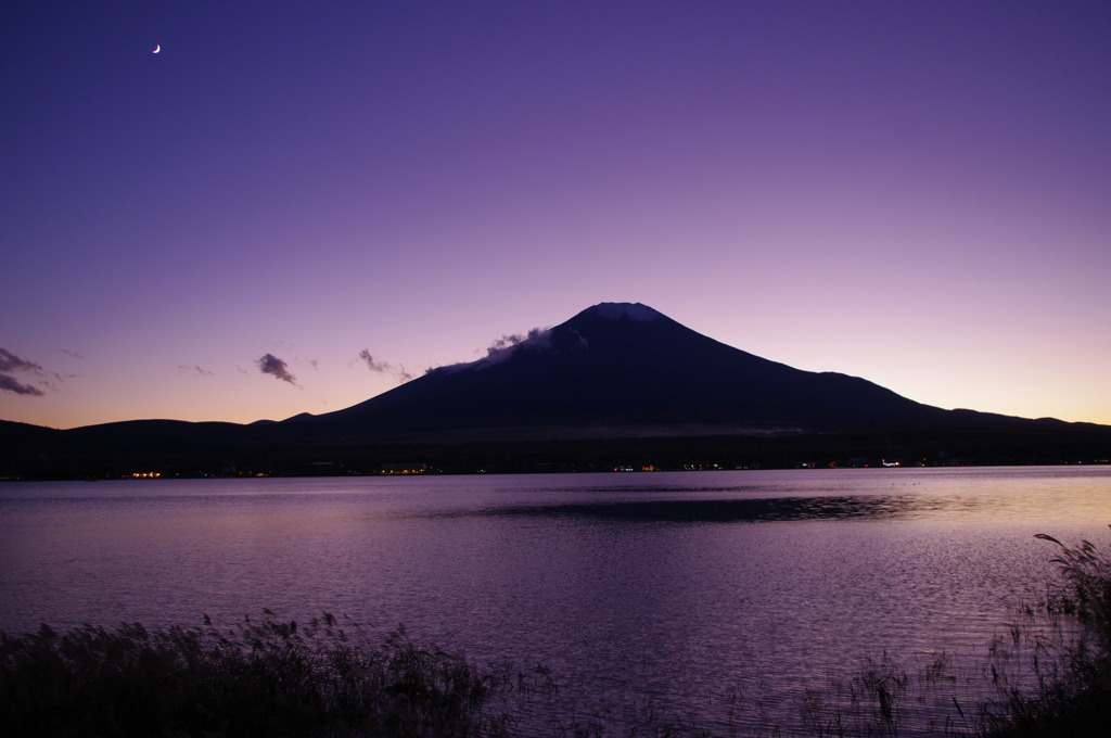 日没後の富士山