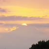 富士山と夕日